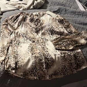 ANDREE BY UNIT Leopard Print Blouse - Brown and Cream